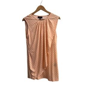 Dynabelly XL Peach‎ Polka Dot Sleeveless Blouse – Tunic NWT